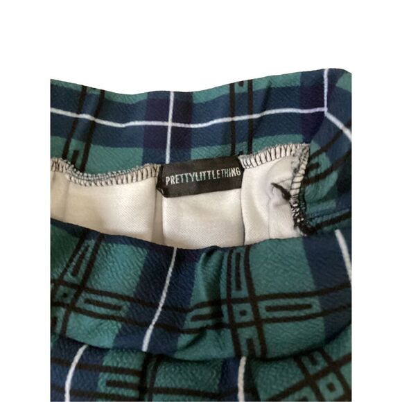 Pretty Little Thing Plaid Skirt Side Slit Schoolgirl Alternative Grunge Punk - Picture 3 of 7